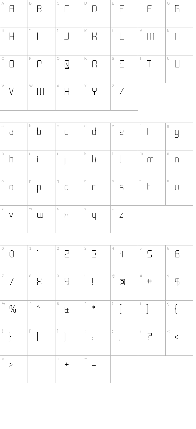 Moondog Zero character map