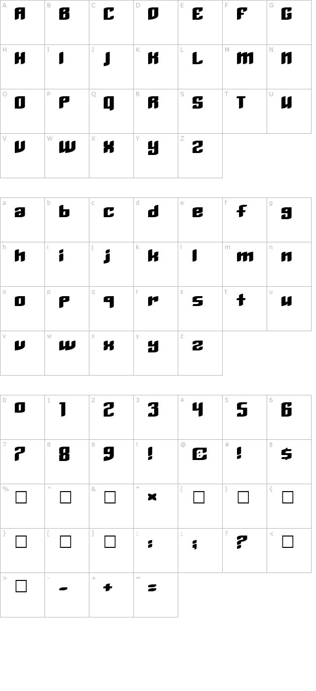 Moonpebble KG character map