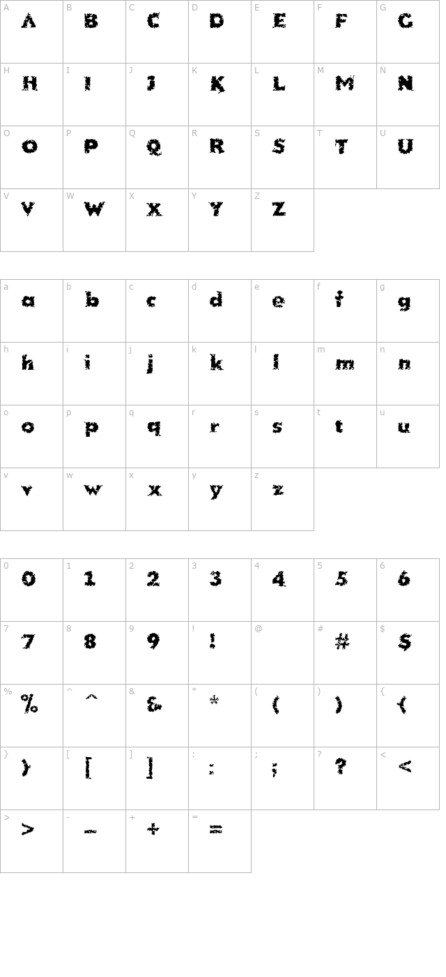 more-kaputt character map