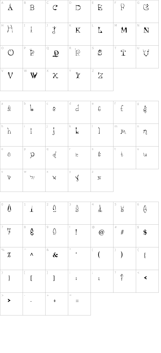 Morelife Regular character map