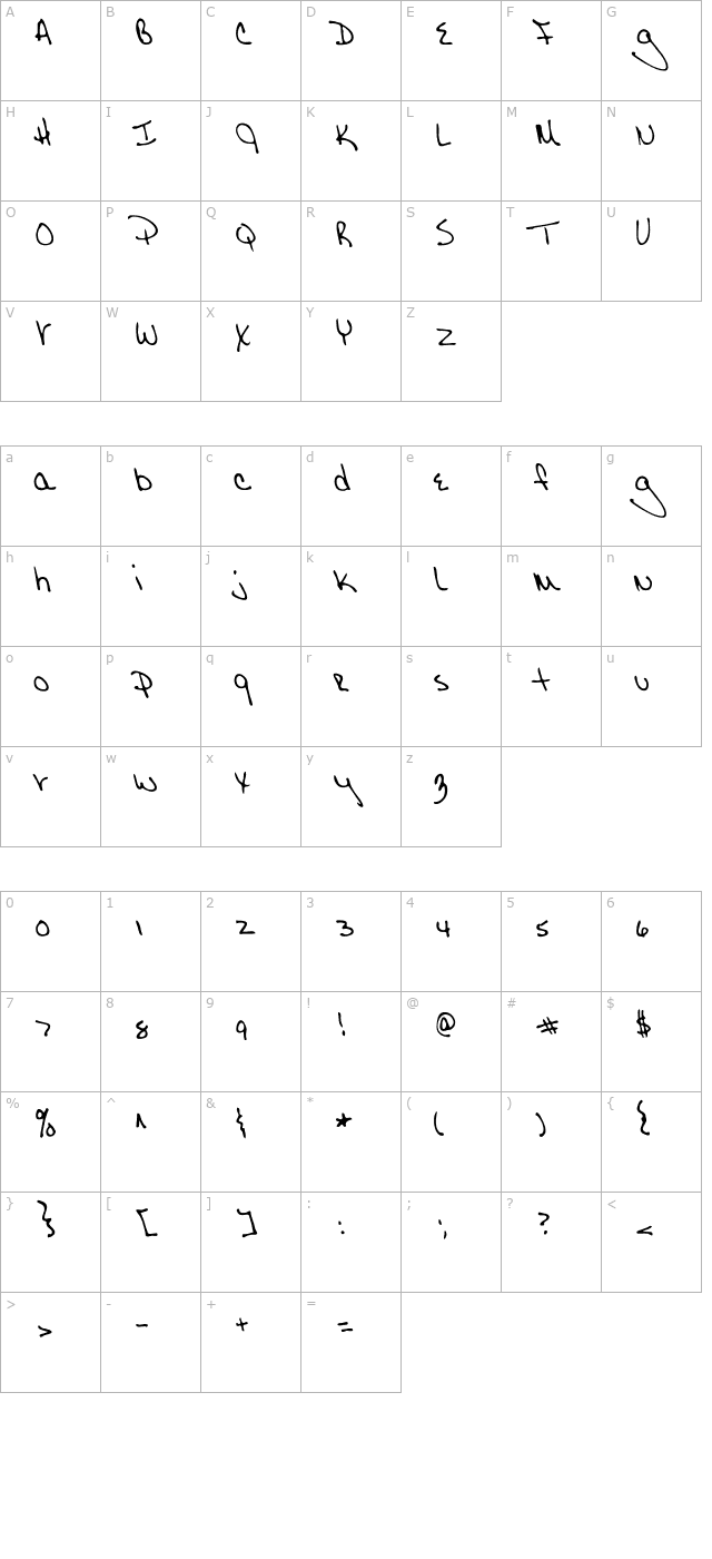 morgan-regular character map