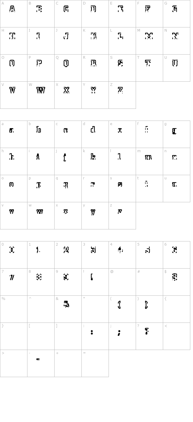 Morse 2050 character map