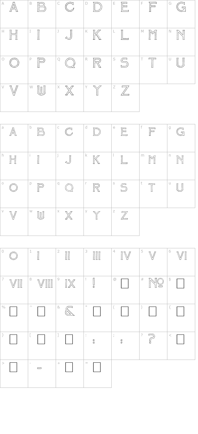 Mosaic_Outline character map