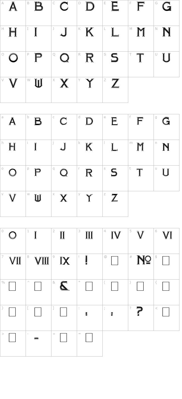 Mosaic character map