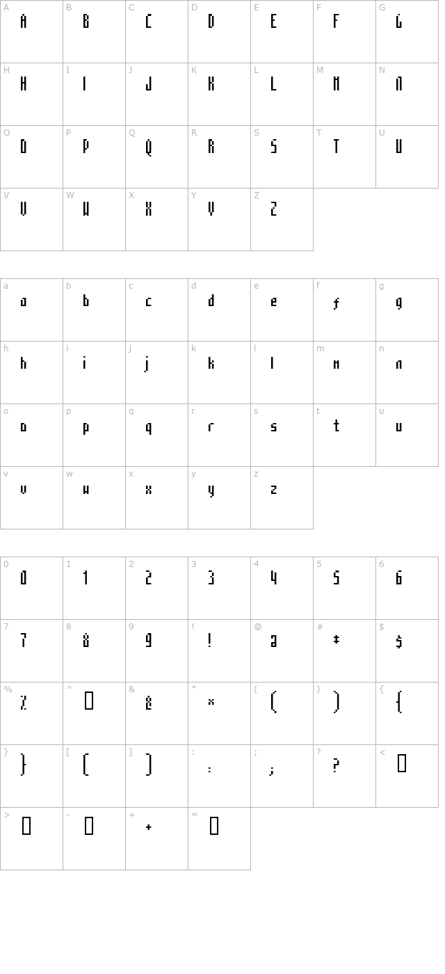 mosaico character map