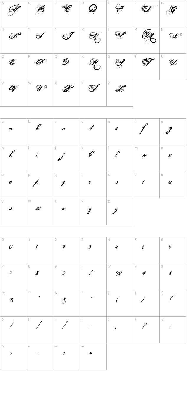 Mosh 1 character map