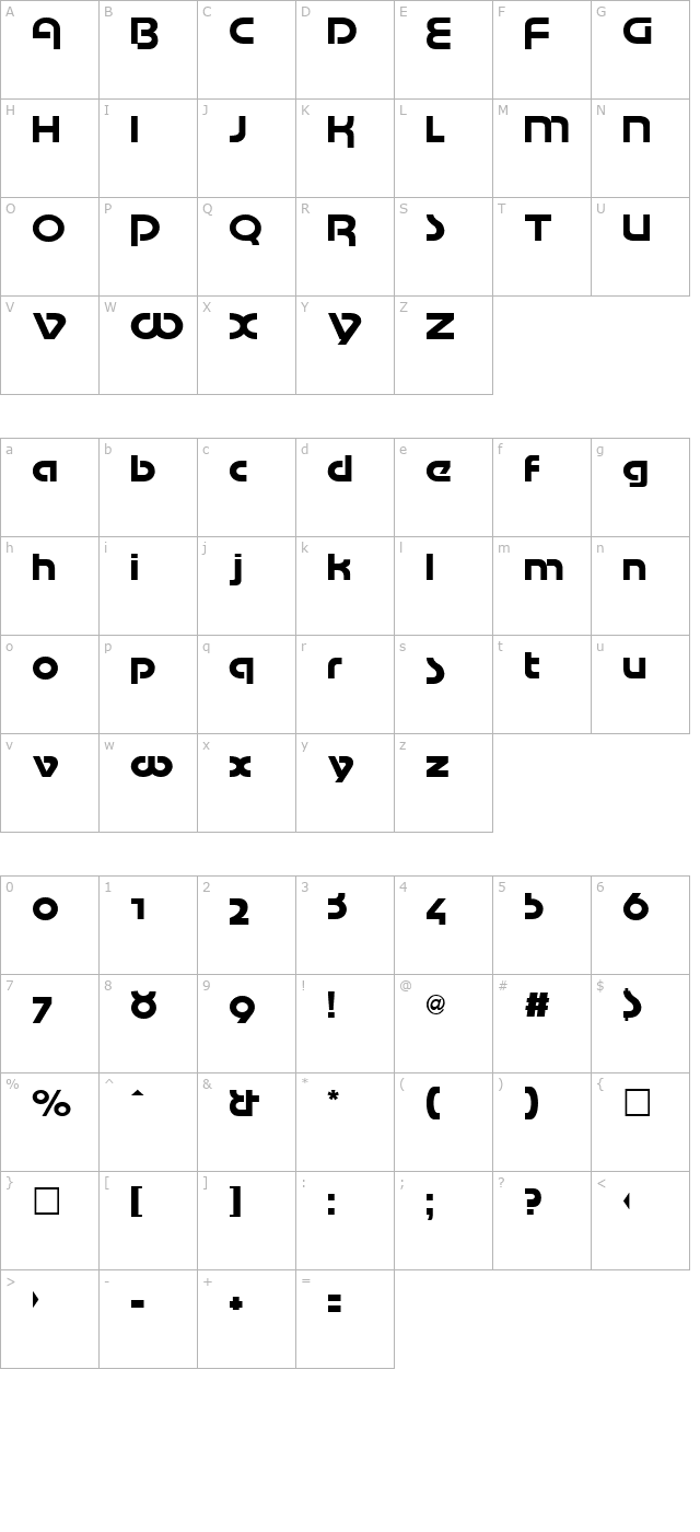 MOTTEK character map