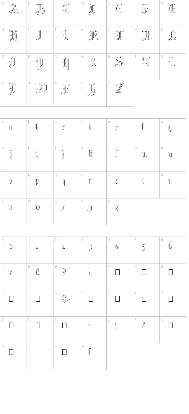 mottisfontno4 character map