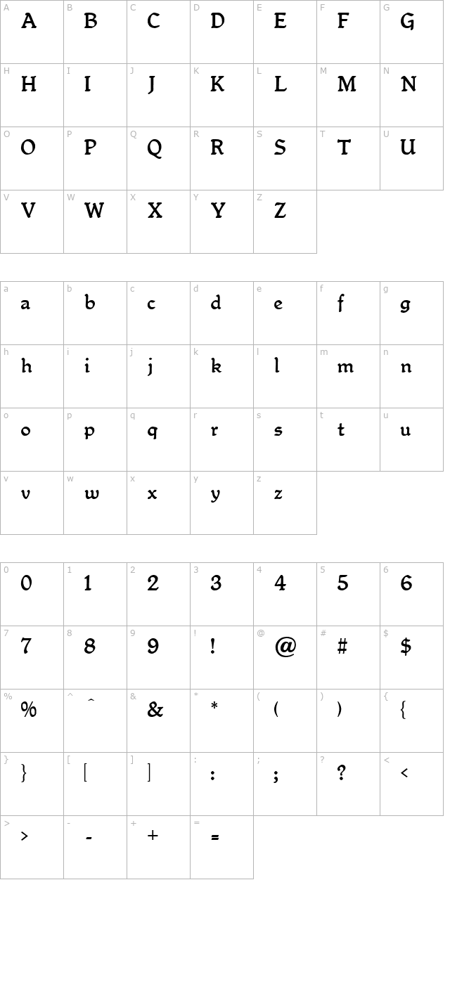 motto-normal character map