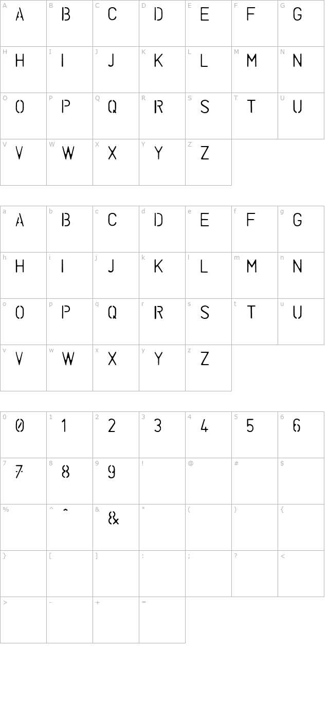 mould-template character map