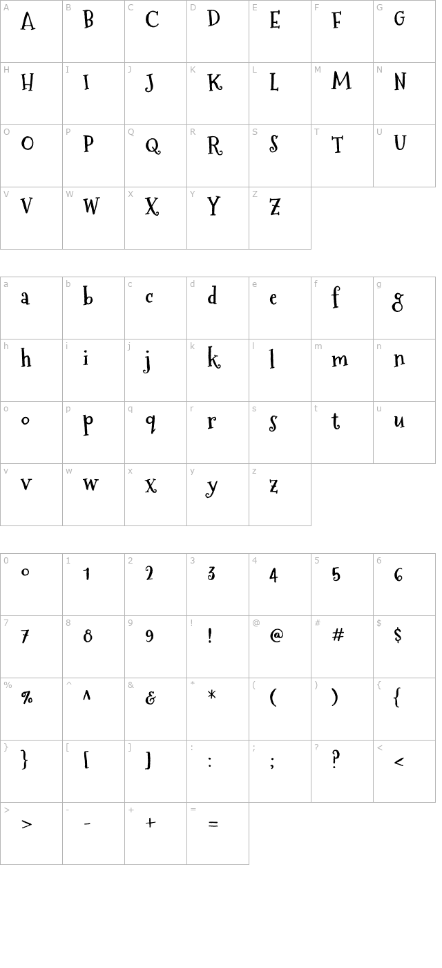 mountains-of-christmas-bold character map