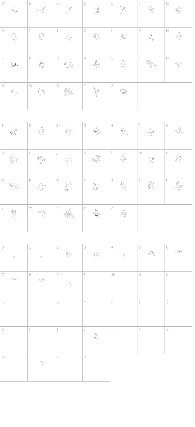 MouseBirds-Light character map