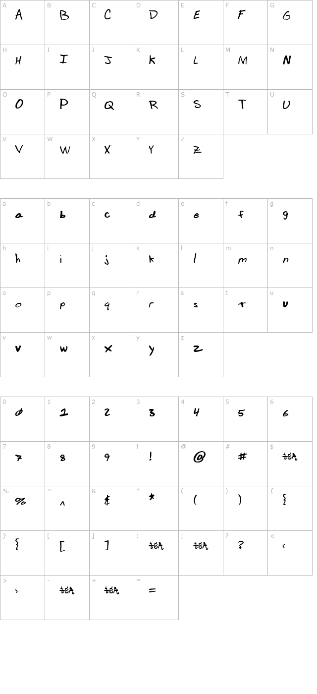 Mr. Calcium character map