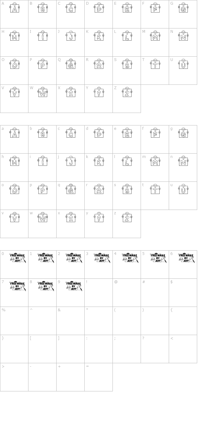 Mr. Mueller JL character map