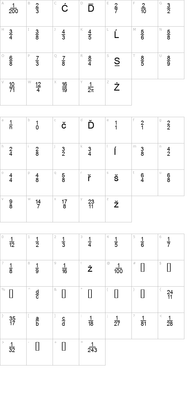 MS Reference 2 character map