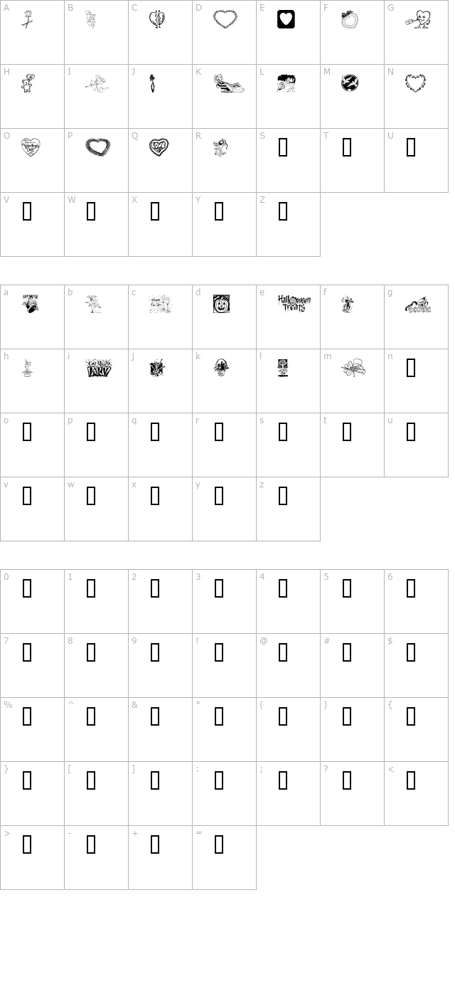 multicasion character map