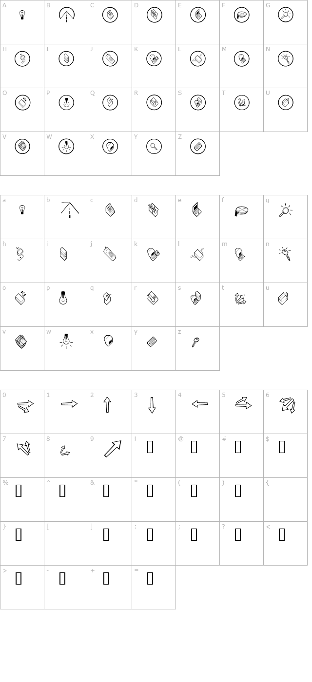 Multimedia Bitz character map