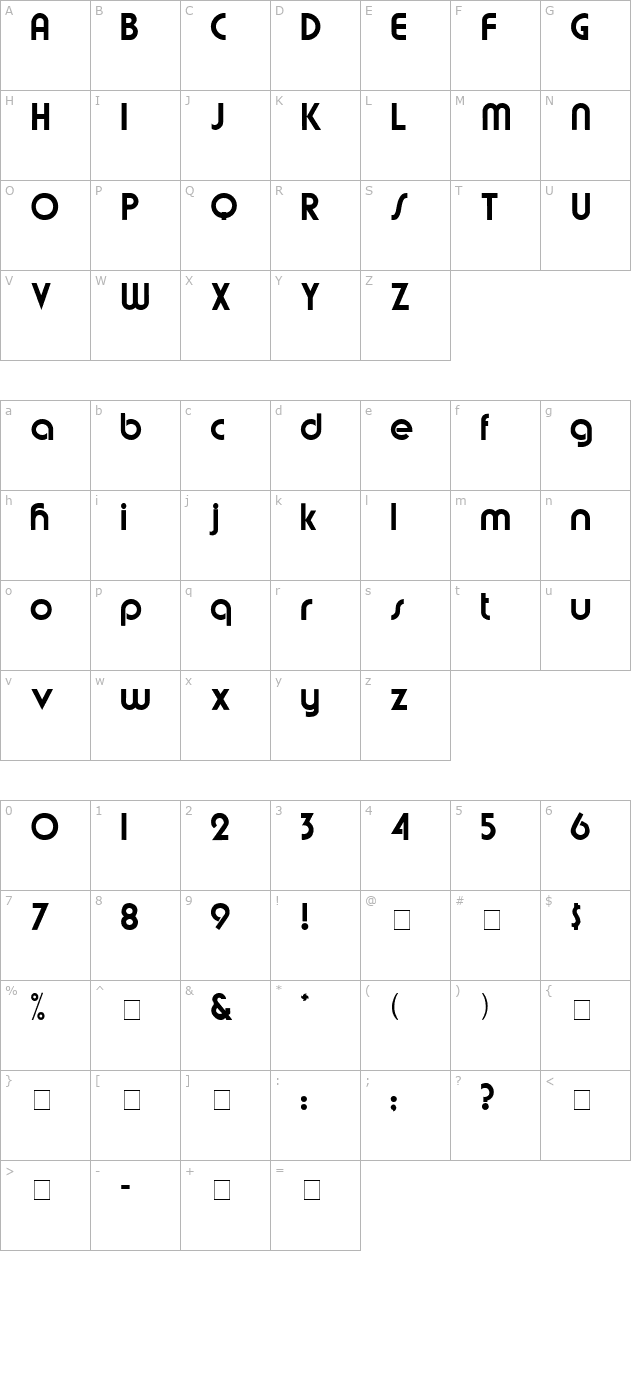 mumbo-display-ssi character map