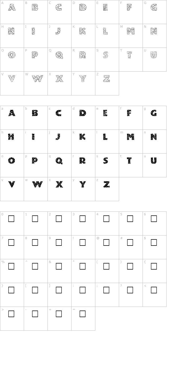 Mummified Regular character map