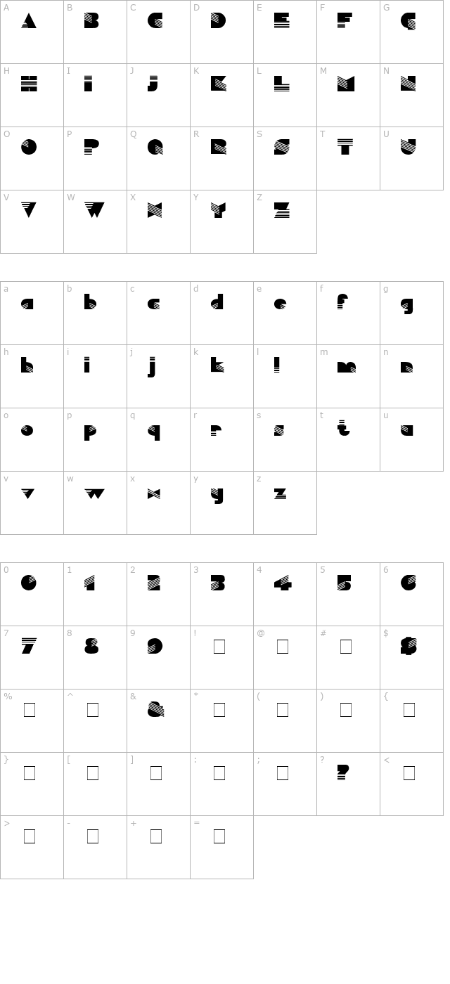 Muse Display SSi character map