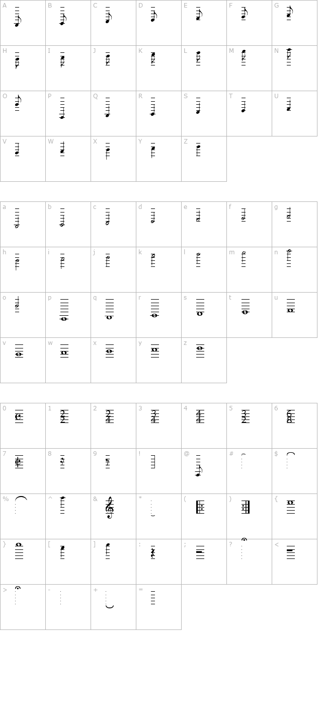 musiqwik character map