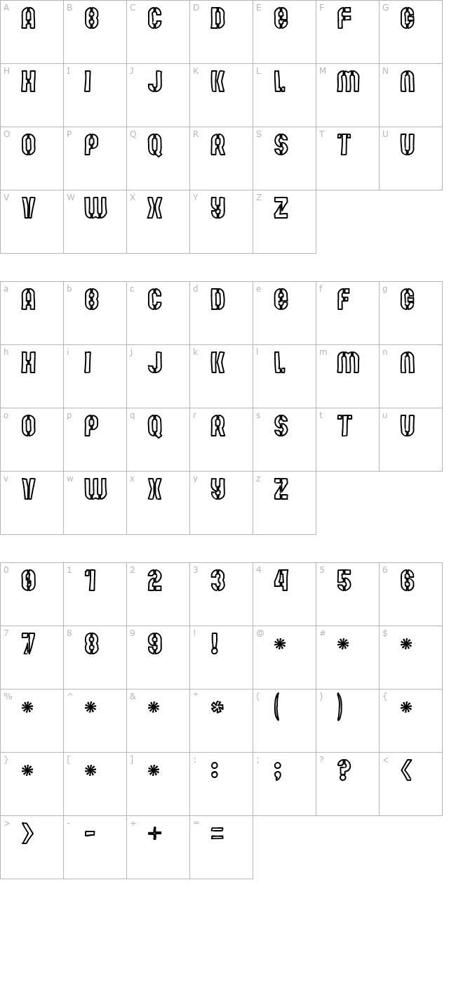 Mute Fruit White Krash character map