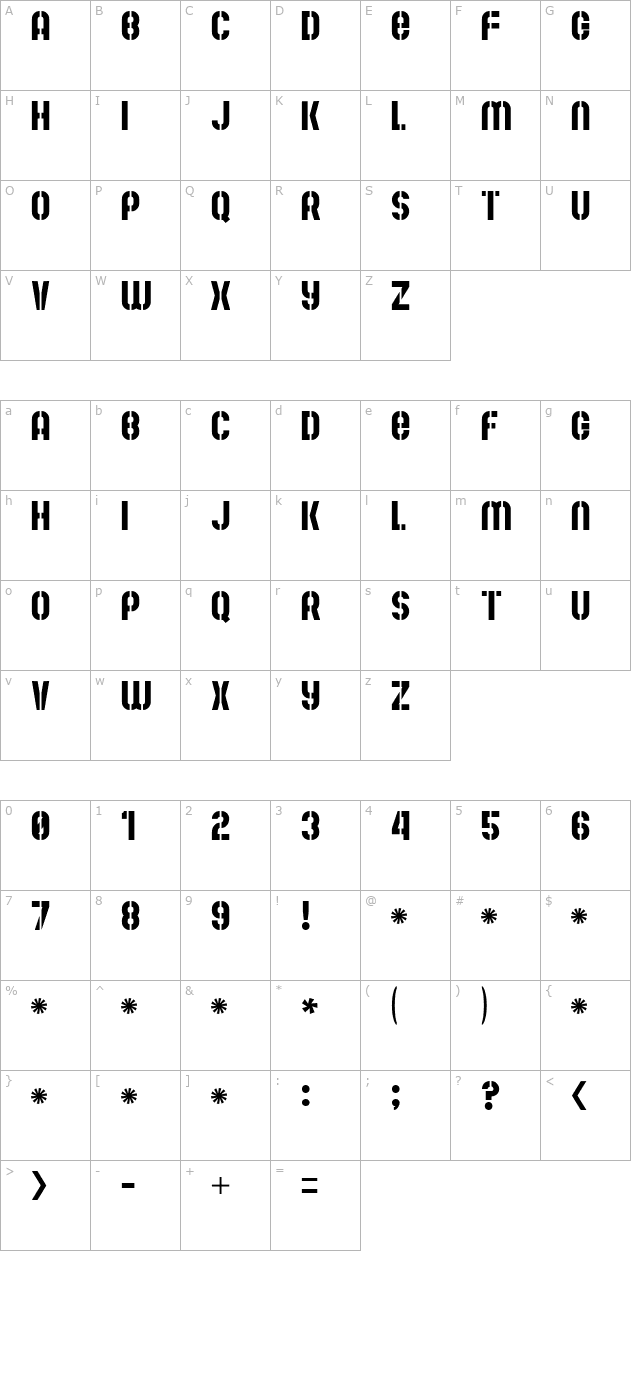 Mute Fruit character map