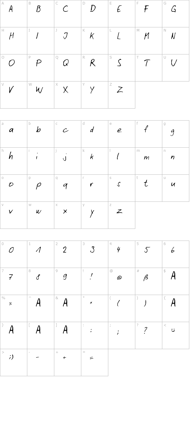 my-font-1 character map