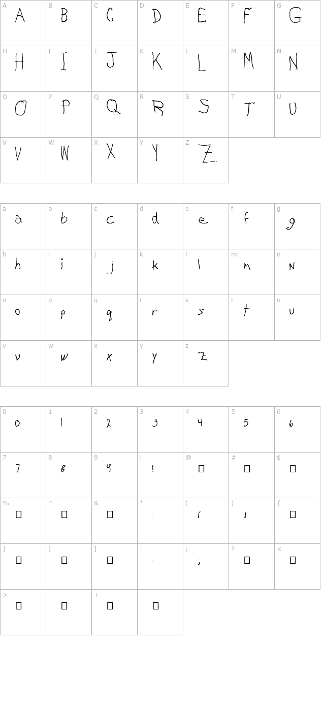 my-left-font character map
