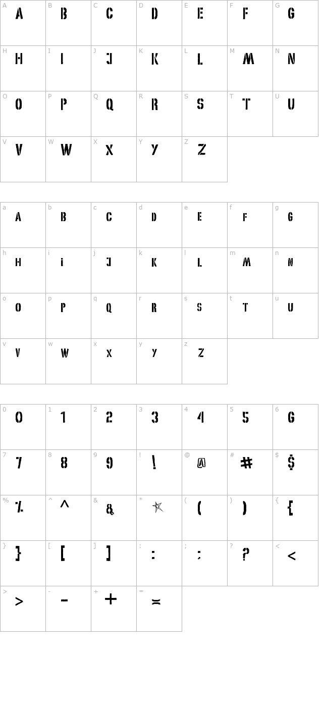 My World character map