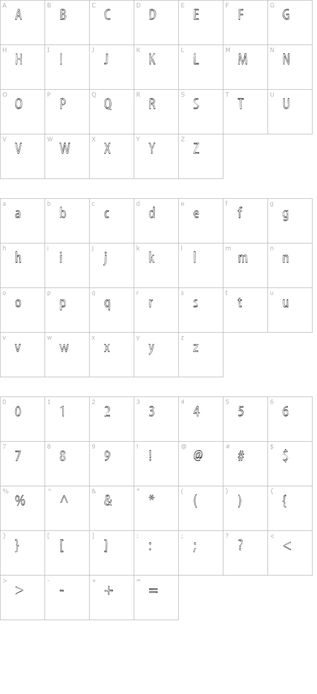 myriad-sketch character map