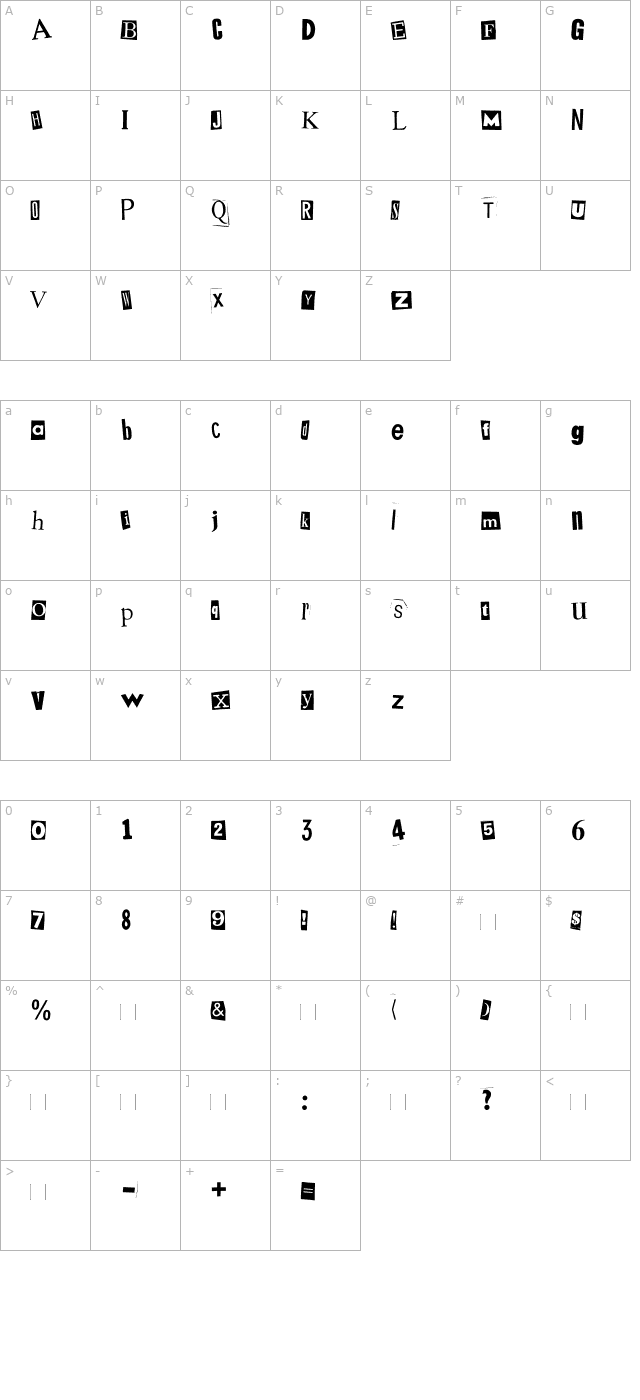 mystery-mixed character map