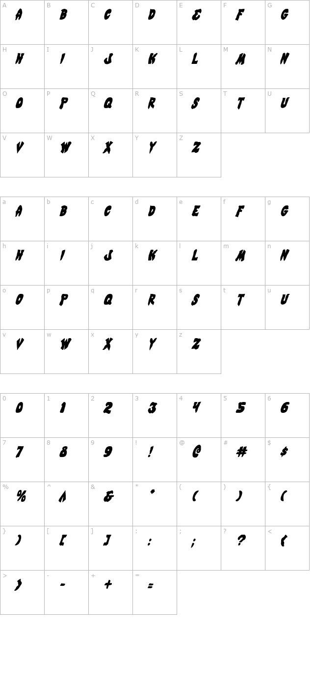 mystic-singler-condensed-italic character map