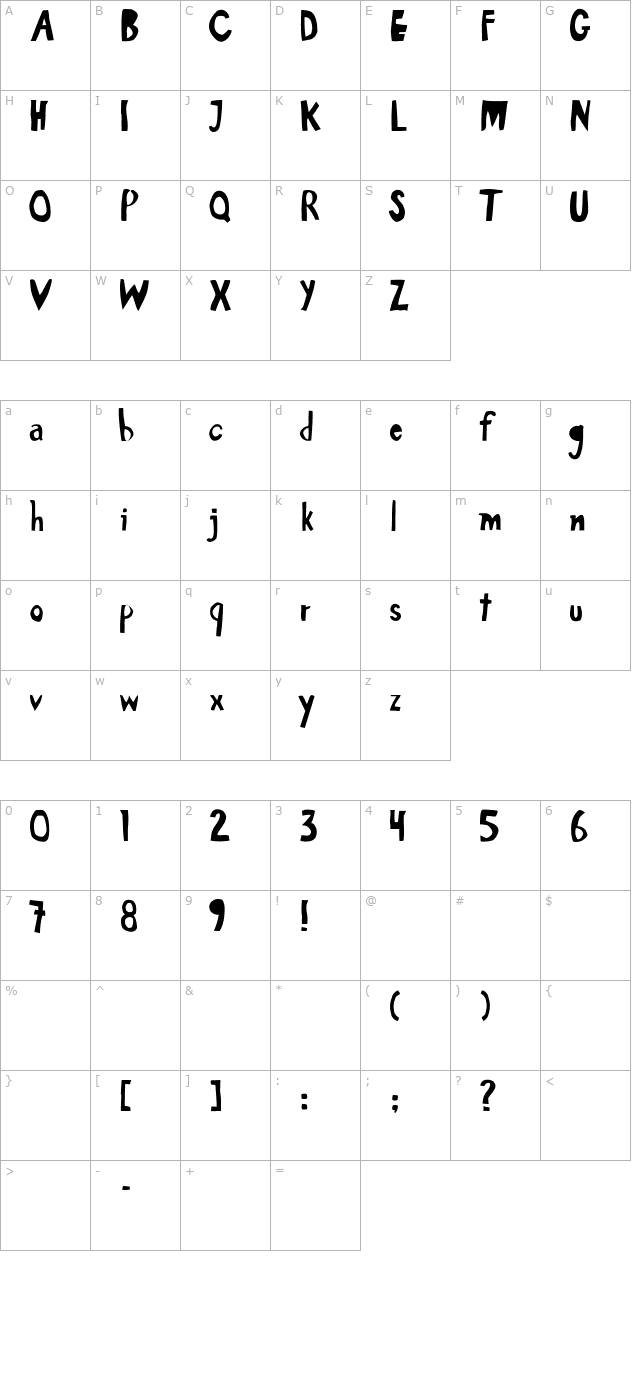 Nacht-Regular character map