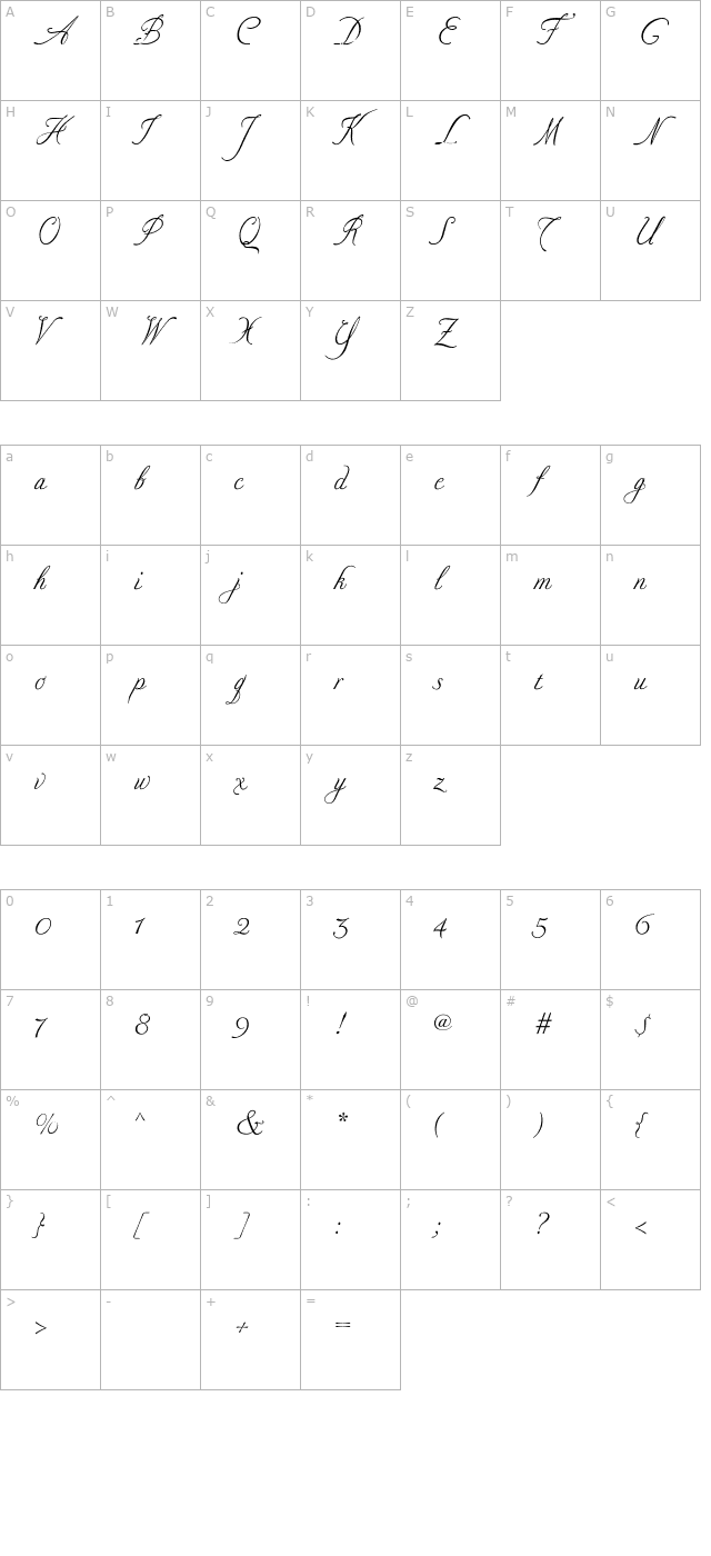 nadine-extra-pdf character map