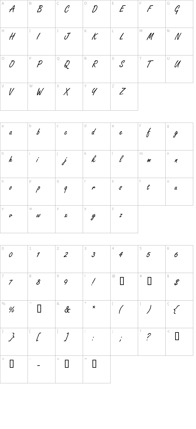 NanoScriptSSK character map