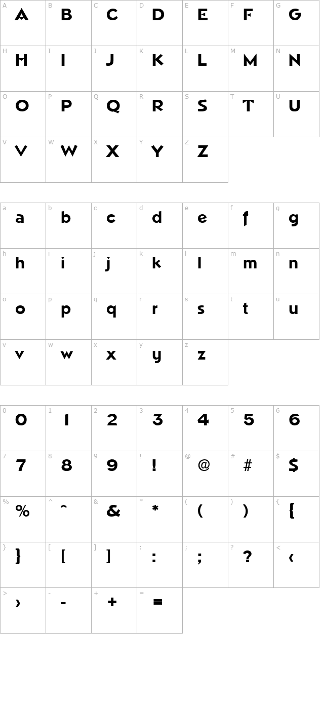 napoli-serial-extrabold-regular character map