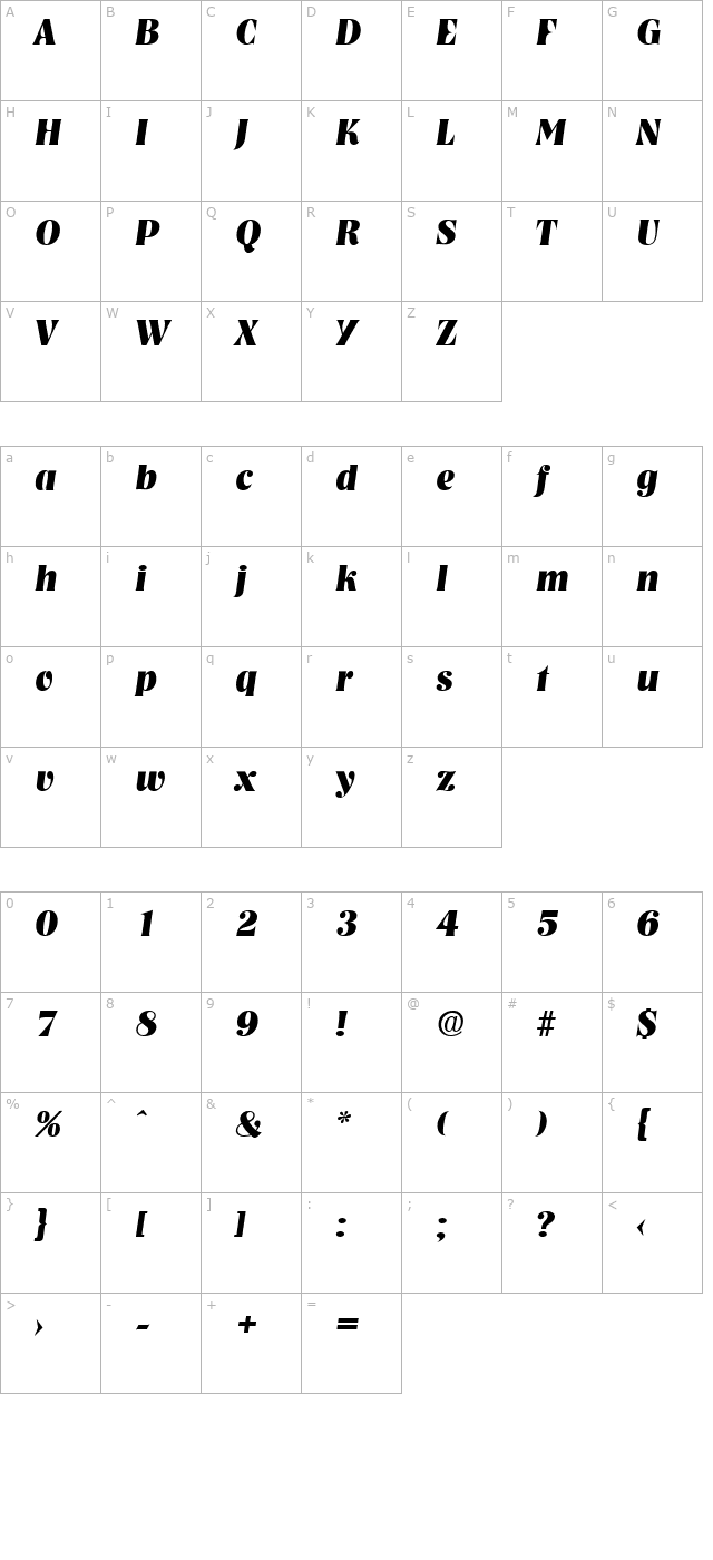 nashville-serial-extrabold-regularitalic character map