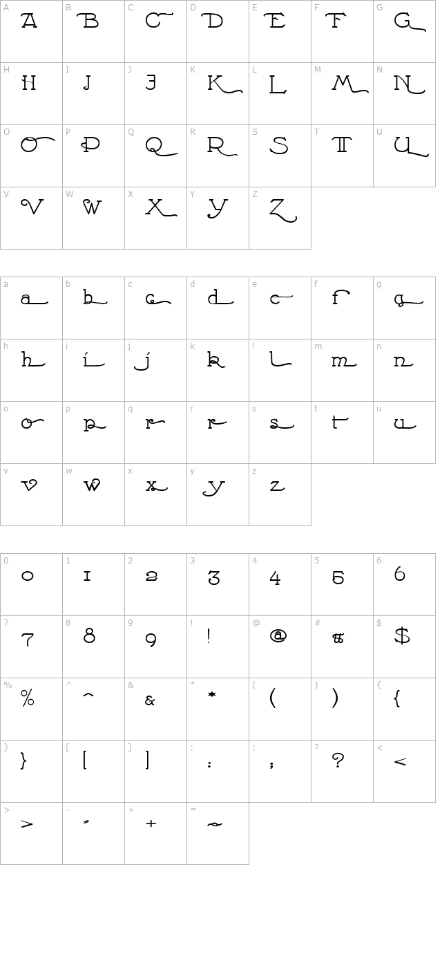 Nathan Alternates Expanded Regular character map