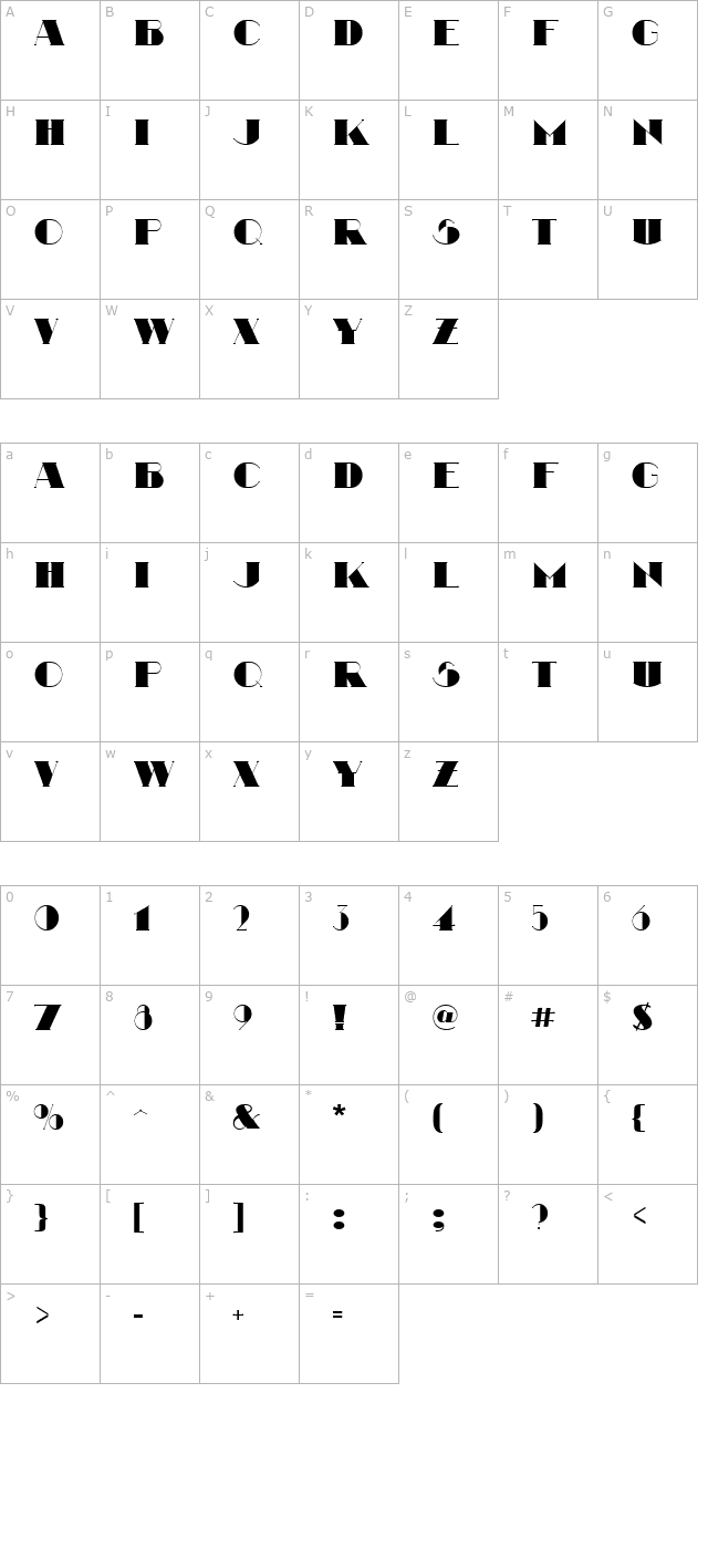 Nathan Regular character map