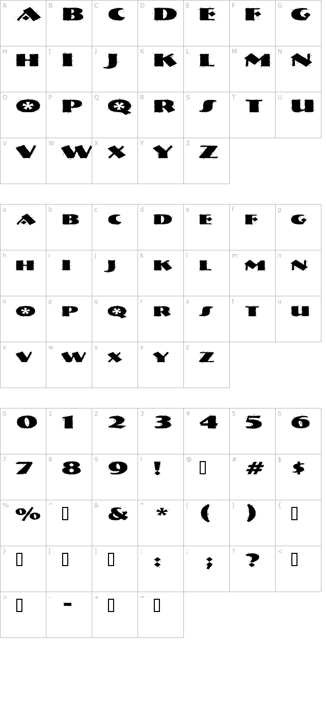 NatividadExtended character map