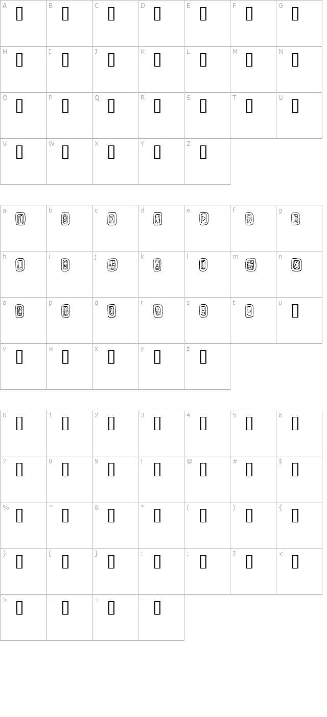 Natural Signs character map