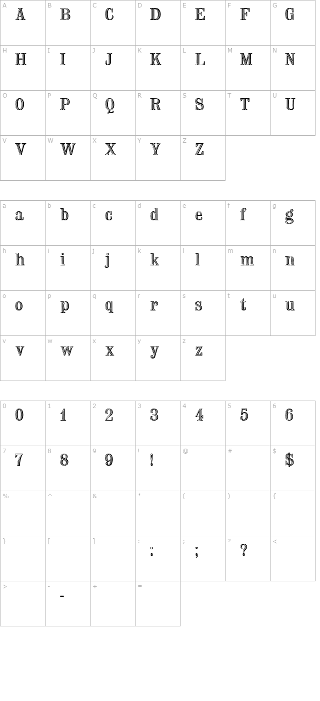 nauert-regular character map