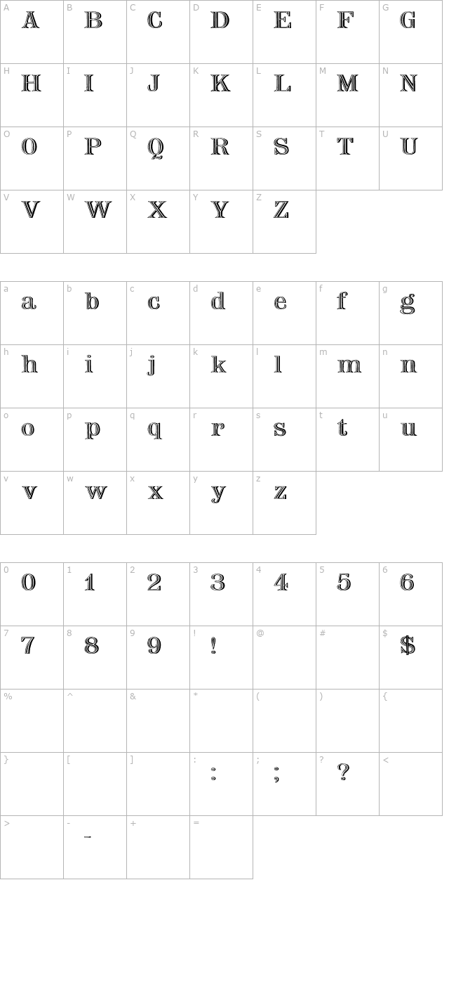 Nauert Wd Plain character map