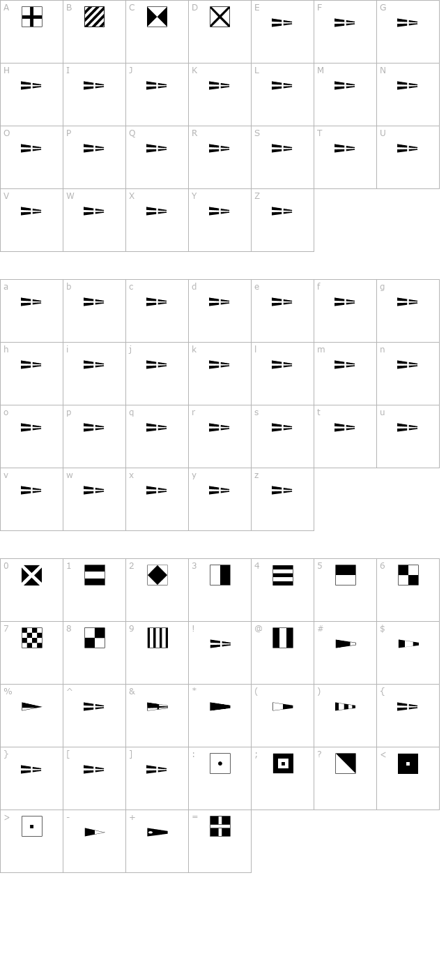 NauticalFlags character map