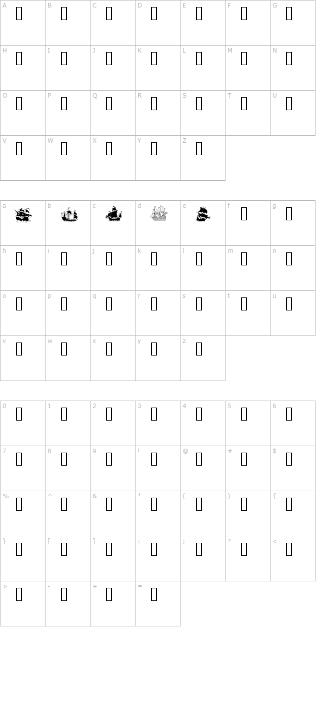 Navis BC character map