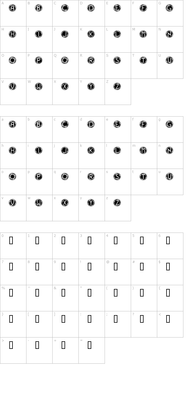 NavyBlues character map