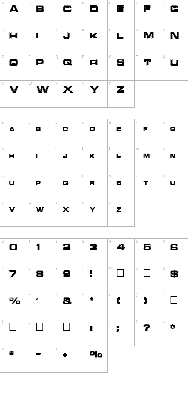 nccinline-regular character map