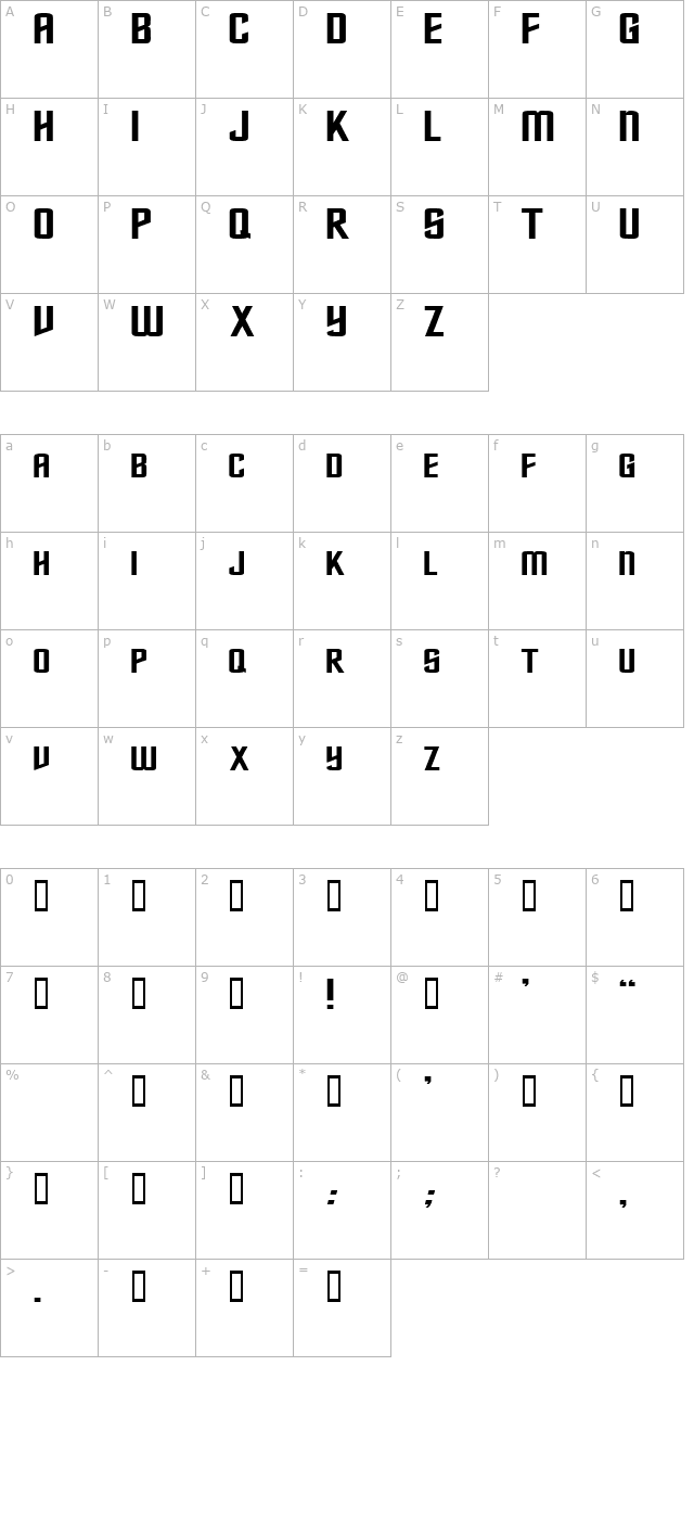 NebulaExtended character map