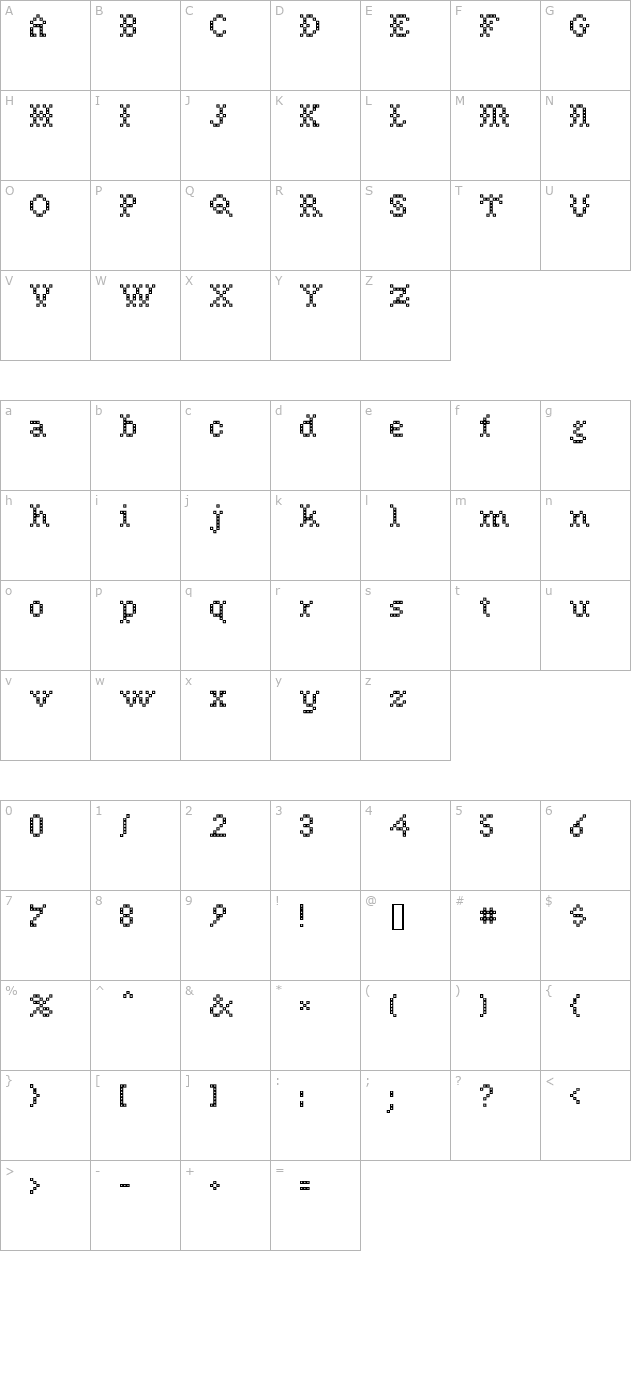 Needle PointSew character map